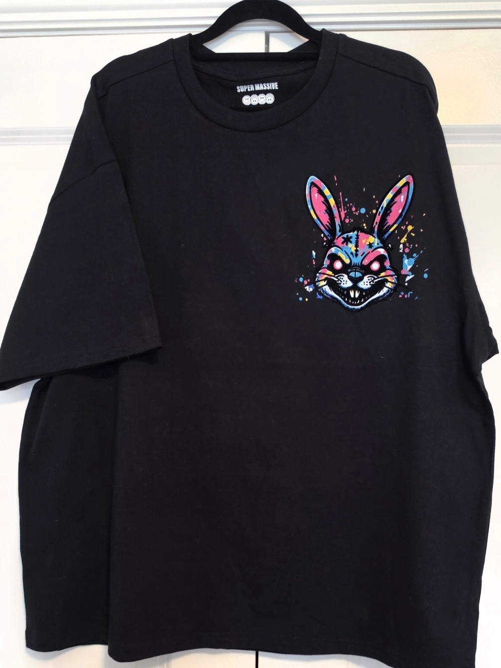 NEW SUPER MASSIVE JOXLO RABBIT GRAPHIC OVERSIZED T-SHIRT BLACK STREETWEAR GRAFFI